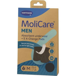 Hartmann Molicare Men Medium Εσώρουχο Ακράτειας 1τμχ + X-Change Pads 5τμχ