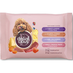 Delickcious Taste More Flavours with Turkey, Salmon & Lamb 4x80gr