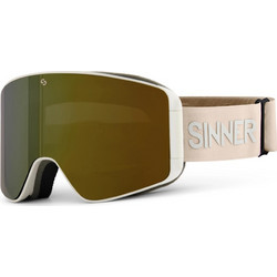 Sinner Aura SIGO-200-20A-09 Μάσκα Σκι & Snowboard Ενηλίκων Λευκή με Φακό Καθρέπτη Πράσινο