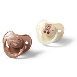 BabyOno Day & Night Ανατομικές Πιπίλες Σιλικόνης Νυκτός 0-6m Sweet Love 2τμχ