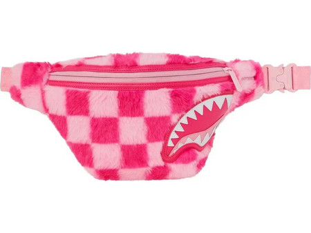 Sprayground Fur Check Γυναικείο Τσαντάκι Μέσης Φούξια B8275