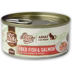 FISI Pure Meat Adult Chunks with Red Fish & Salmon 6x170gr
