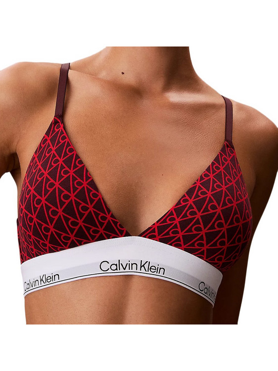 Calvin Klein Σουτιέν Τριγωνάκι χωρίς Μπανέλα Μπορντό LV00QF8498