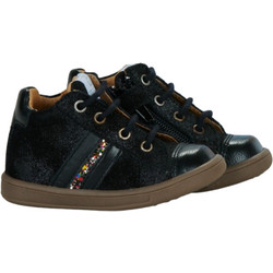 GBB Παιδικά Μποτάκια Μαύρα Suede με Φερμουάρ & Σκρατς AM108-41