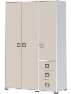PoliHome Τρίφυλλη Ντουλάπα Ρούχων Riddle 3D3S Latte 126x56x198cm 161593169