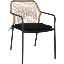 FreeBox Πολυθρόνα Κήπου Rattan Λευκή Ανθρακί FB95865.11