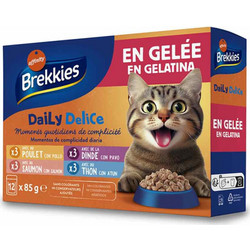 Affinity Brekkies Daily Delice Adult Mix with Chicken, Turkey, Salmon & Tuna in Jelly 12x85gr