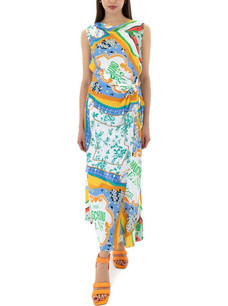 Moschino Midi Καλοκαιρινό Φόρεμα για Γάμο / Βάπτιση Μεταξωτό Λευκό K2A0407-3735-1888