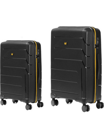 CAT Venture 84922-01 Σετ Βαλίτσες 2τμχ Καμπίνας & Μεσαία Μαύρες