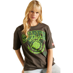 Superdry Boho Graphic Γυναικείο Αθλητικό T-Shirt Καφέ W1010729A-6LQ