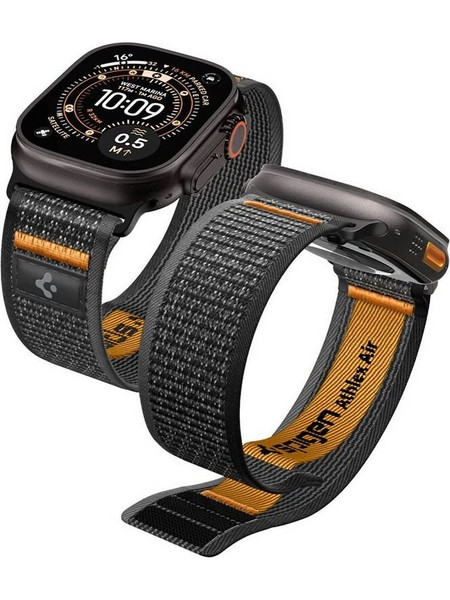 Spigen Athlex Air 2 Λουράκι Υφασμάτινο Active Black / Orange (Apple Watch 44 / 45 / 46 / 49mm)