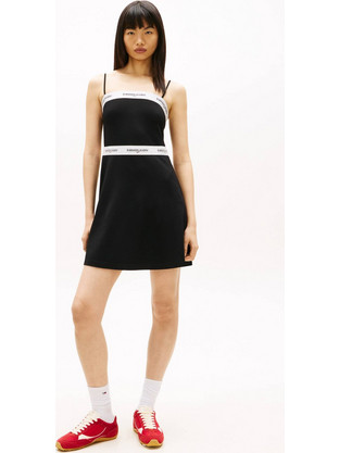 Tommy Jeans Mini Καλοκαιρινό Καθημερινό Φόρεμα Μαύρο DW0DW22337-BDS