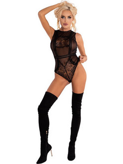 Livco Corsetti Lixpen Sexy Κορμάκι Brazil See Through με Δαντέλα Μαύρο D-239143