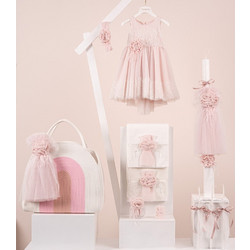 Piccolino Σετ Βάπτισης με Τσάντα για Κορίτσι Marcella Pink