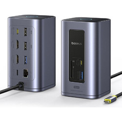 Baseus Nomos NU1 Air Win 12-in-1 USB-C Docking Station με HDMI PD Ethernet και Σύνδεση 3 Oθονών