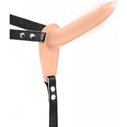 Fetish Tentation Simple Harness Strap On με Dildo 15.5cm & Δόνηση Flesh