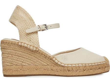 Ralph Lauren Robby Καλοκαιρινές Γυναικείες Πλατφόρμες Εσπαντρίγες Κλειστές Χαμηλές Λευκές 802961836-004