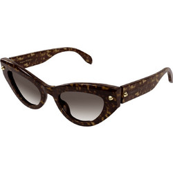 Alexander McQueen AM0407S 002 Γυναικεία Γυαλιά Ηλίου Cat Eye Κοκάλινα Ταρταρούγα με Μαύρο Φακό