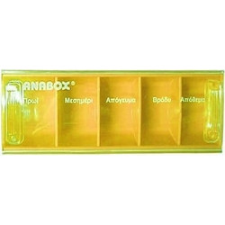 Anabox Θήκη Χαπιών 5 Θέσεων Κίτρινη