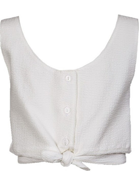 M&B Παιδικό Crop Top Αμάνικο Λευκό 1229