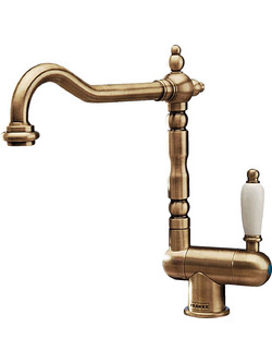 Franke Old England 3156252001 Μπαταρία Κουζίνας Πάγκου Διπλής Παροχής Ανάμεικτη Μπρονζέ