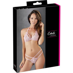 Cottelli Σετ Sexy Εσώρουχα See Through με Δαντέλα Ροζ 4024144053377