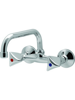 Gloria Chrome 14-5040 Μπαταρία Κουζίνας Τοίχου Διπλής Παροχής Inox