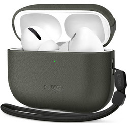 Tech-Protect NaturalFit Θήκη Σιλικόνης με Γάντζο για Apple AirPods Pro 3 Olive Πράσινη