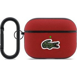Lacoste Petit Pique Croc Logo Patch Θήκη με Γάντζο για Apple AirPods Pro 3 Κόκκινη