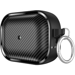 Sonique Carbon Brushed Θήκη Σιλικόνης με Γάντζο για Apple AirPods Pro 1 Μαύρη