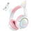 Onikuma GT838 Ασύρματα Bluetooth Ακουστικά Over Ear Ροζ Λευκά