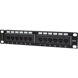 Intellinet 720748 Ethernet Patch Panel Επιτοίχιο 1U 10" 12 Θυρών Cat.6 Unshielded UTP