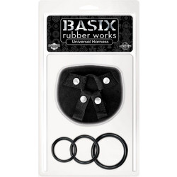 Pipedream Basix Rubber Works Harness Strap On Μαύρο