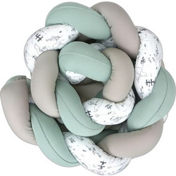 Baby Star Larvik Πάντα Κούνιας Πλεξούδα Πράσινο Mint Λευκό Εκρού 19x200cm