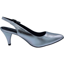 Piccadilly Ανατομικές Γόβες Slingback Δερμάτινες με Τακούνι Στιλέτο Ασημί 745045-330