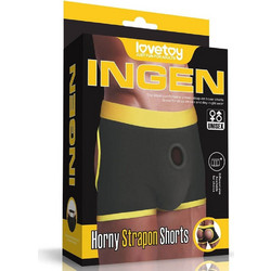 Lovetoy Ingen Horny XL/XXL Εσώρουχο Strap On με Dildo Μαύρο Κίτρινο
