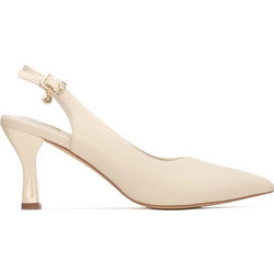 Xti Γόβες Slingback Δερμάτινες με Λεπτό Χαμηλό Τακούνι Μπεζ 145369