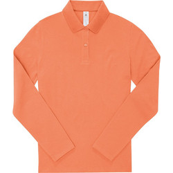 B&C Collection Γυναικεία Μπλούζα Polo Μακρυμάνικη Πορτοκαλί PW464
