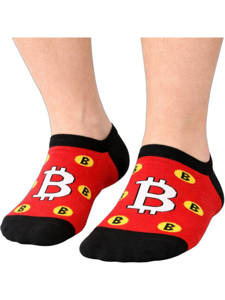 Modernity Bitcoin Pattern Ανδρικές Κάλτσες Σοσόνια με Σχέδια Κόκκινες MDM14