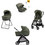 Inglesina Electa Quattro Darwin Recline Evo 2026 Καρότσι Μωρού 3 σε 1 Loft Green Iron Black