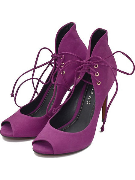 Carrano Γόβες Suede με Τακούνι Στιλέτο με Λουράκι Μωβ 136608