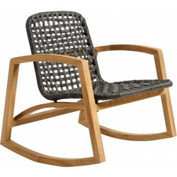 Candlelight Κουνιστή Πολυθρόνα Rattan Μαύρη Trevor INI141