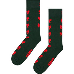 Happy Socks Bow Βαμβακερές Γυναικείες Κάλτσες Κόκκινες Κυπαρισσί με Σχέδια P003272-1000