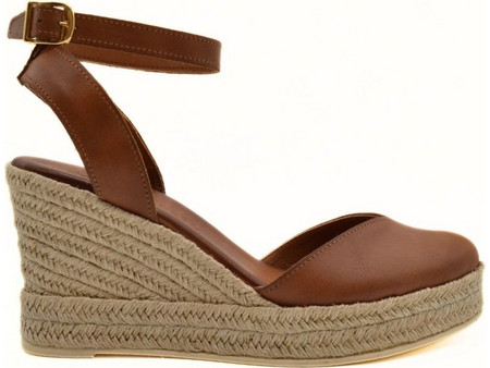 Commanchero Καλοκαιρινές Γυναικείες Πλατφόρμες Κλειστές Χαμηλές Δερμάτινες Ταμπά 51532-726