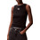 Calvin Klein Γυναικείο Καλοκαιρινό Crop Top Ριπ Μαύρο LV047C201G-UB1