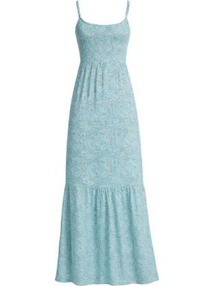 Roxy Tropical Glow Maxi Καλοκαιρινό Καθημερινό Φόρεμα Μεταξωτό Τιρκουάζ ERJWD03965-GLD6