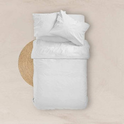 Borea Σεντόνι King Size Βαμβακερό με Λάστιχο 180x200+40 Solid Λευκό
