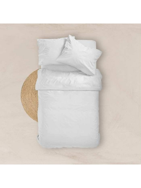 Borea Σεντόνι King Size Βαμβακερό με Λάστιχο 180x200+40 Solid Λευκό