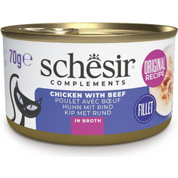Schesir Complements Fillet with Chicken & Beef in Broth 70gr