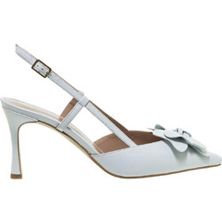 Mourtzi Γόβες Slingback Δερμάτινες με Λεπτό Ψηλό Τακούνι Λευκές 75-71614